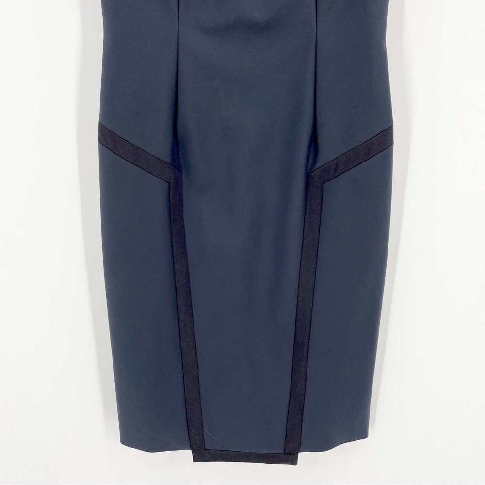 SALLY LAPOINTE Black A Line Structured Mini Dress Sleeveless Round Neck Size 6